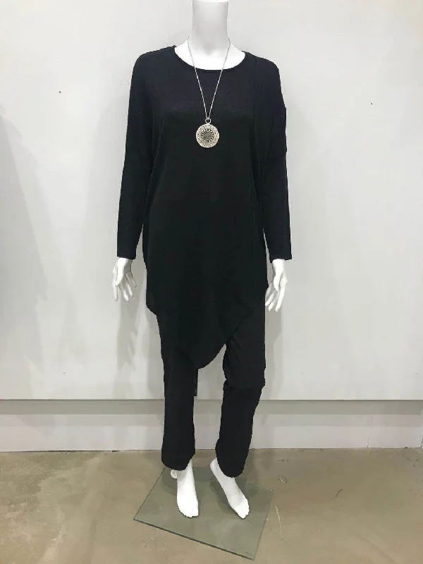 Round neck asymmetric jumper Turtle Neck Boat Neck Asymmetrical Neck