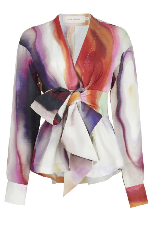 Saanvi Blouse - Iridescent Marble Subtle Shimmer Blouse