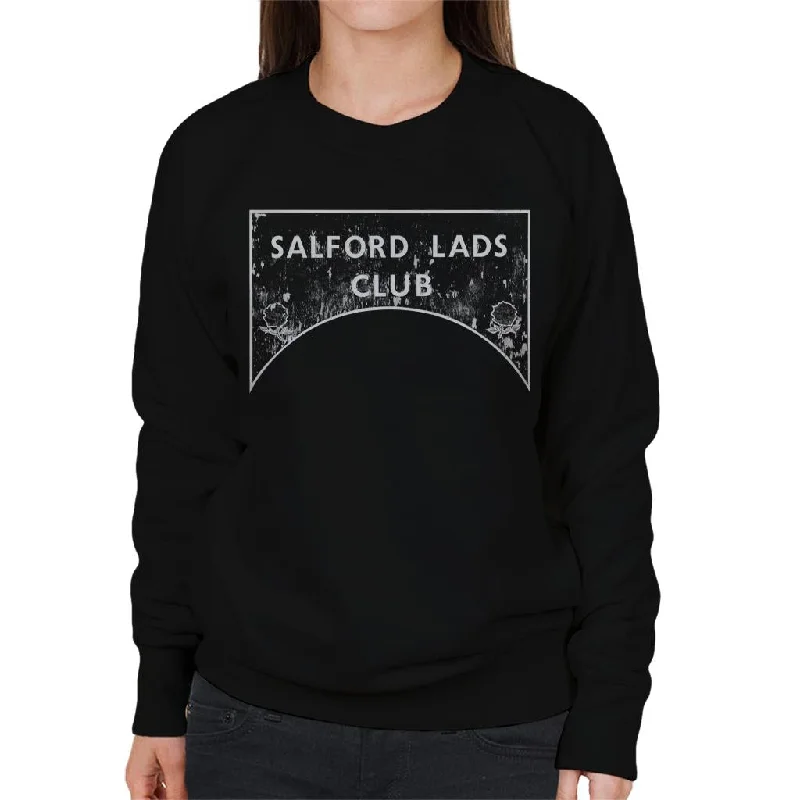 Salford Lads Club Sign Greyscale Women's Sweatshirt Hoodie with Pocket Utility Practical Salford Lads Club Sign Greyscale Women's Sweatshirt Hoodie with Pocket Utility Practical