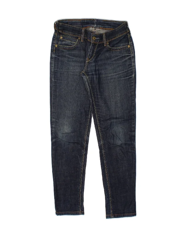 LEVI'S Womens Slim Jeans W29 L34 Navy Blue Cotton Fashionable Straight Cut Jeans