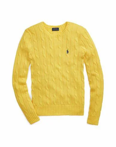 Polo Ralph Lauren Women Jumper Yellow XL INT Glossy Satin Silk
