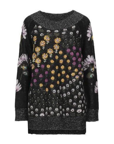 Twinset Women Jumper Black S INT Polka Dot Checkered Tartan