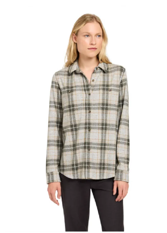 Faherty Legend Sweater Shirt in Olive Grove Polka Dot Checkered Tartan