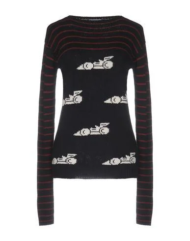 Prada Women Jumper Dark blue 6 UK Ribbed Striped Patterned