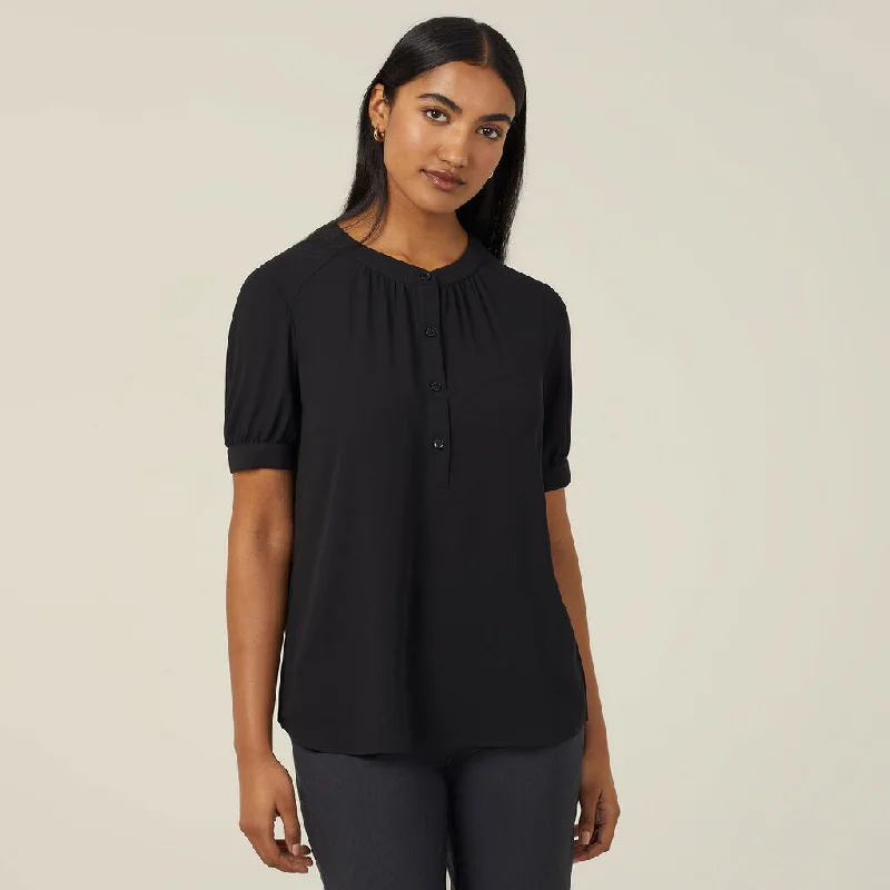 NNT Uniforms Georgie Short Sleeve Blouse (CATUQU) Slim Fit Blouse