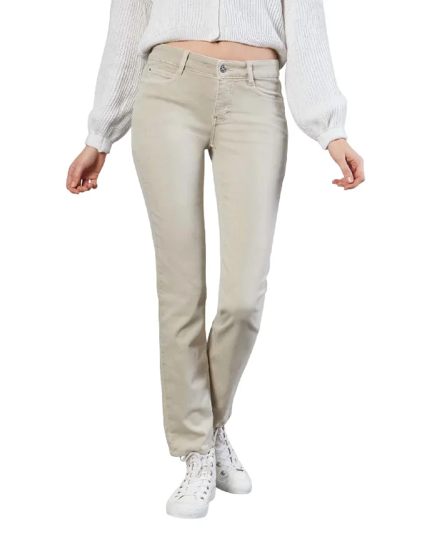 Dream Straight Leg Jean In Beige Elegant Raw Hem Jeans