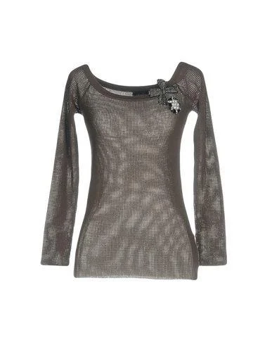 Liu •jo Women Jumper Dark brown 8 UK Elegant Classic Vintage