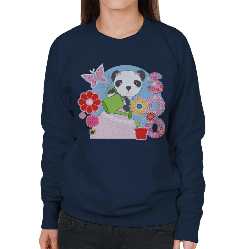 Sooty Soo Watering Flowers Women's Sweatshirt Hoodie with Hidden Zipper Minimalist Clean