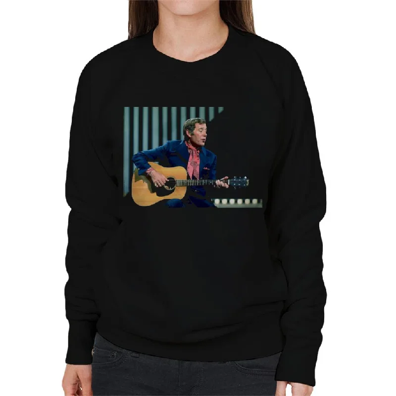 TV Times Val Doonican Playing Guitar 1972 Women's Sweatshirt Hoodie with Relaxed Fit Easy Casual TV Times Val Doonican Playing Guitar 1972 Women's Sweatshirt Hoodie with Relaxed Fit Easy Casual