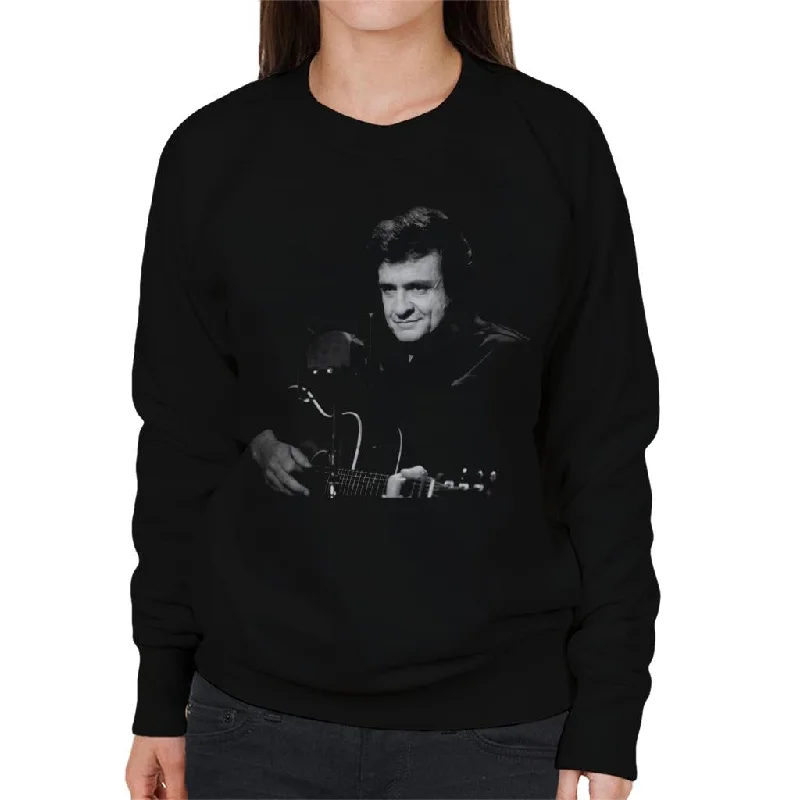 TV Times Singer Johnny Cash Muppets Show 1981 Women's Sweatshirt Hoodie with Mock Neck Collared Structured TV Times Singer Johnny Cash Muppets Show 1981 Women's Sweatshirt Hoodie with Mock Neck Collared Structured