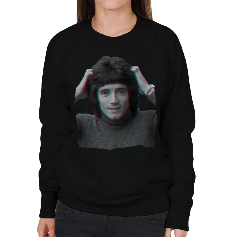TV Times Footballer Kevin Keegan Women's Sweatshirt Hoodie with Metallic Shiny Futuristic