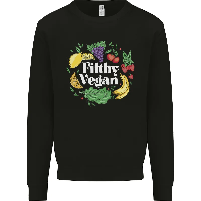 A Filthy Vegan Mens Sweatshirt Jumper Hoodie with Strings Custom Fit Adjustable