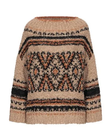 Alberta Ferretti Women Jumper Khaki 12 UK Mesh Fabric Canvas Fabric Denim Fabric