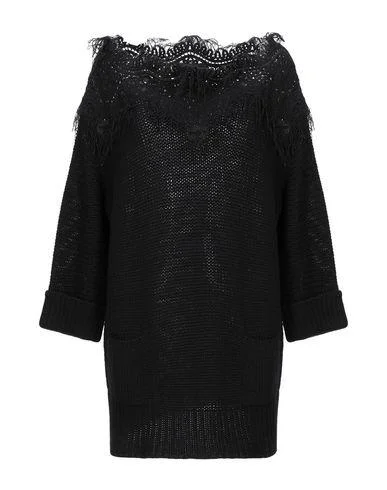 Ermanno Scervino Women Jumper Black L INT Elasticated Padded Insulated