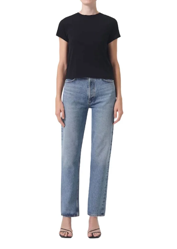 90's Pinch Waist Jeans In Navigate Casual Skinny Fit Jeans