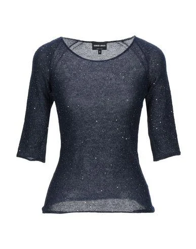 Giorgio Armani Women Jumper Dark blue 4 UK Satin Fabric Silk Fabric Chiffon Fabric