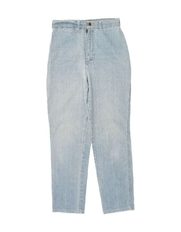 VINTAGE Womens Tapered Jeans W26 L28 Blue Cotton Elegant Skinny Leg Jeans