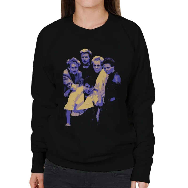 TV Times Duran Duran Band Portrait Blue 1983 Women's Sweatshirt Hoodie with Pastel Soft Subtle TV Times Duran Duran Band Portrait Blue 1983 Women's Sweatshirt Hoodie with Pastel Soft Subtle