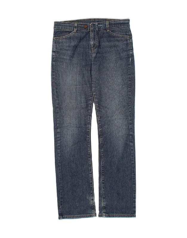 LEVI'S Womens Straight Jeans W28 L34 Navy Blue Cotton Comfortable Faded High-Rise Jeans