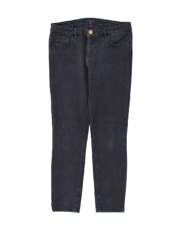 TRUSSARDI Womens Skinny Jeans W29 L27 Navy Blue Trendy Cut-Off Denim Shorts