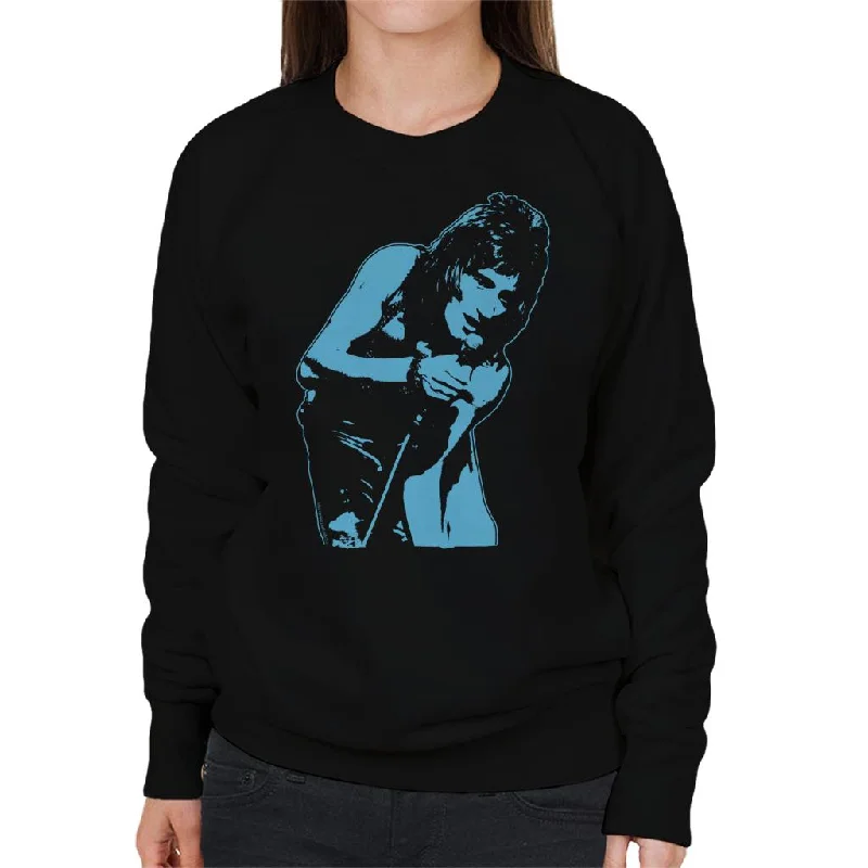 TV Times Rod Stewart With The Faces Women's Sweatshirt Hoodie with Exposed Zipper Edgy Industrial TV Times Rod Stewart With The Faces Women's Sweatshirt Hoodie with Exposed Zipper Edgy Industrial
