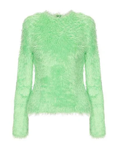 Balenciaga Women Jumper Acid green L INT Beaded Sweater Sequined Faux Fur