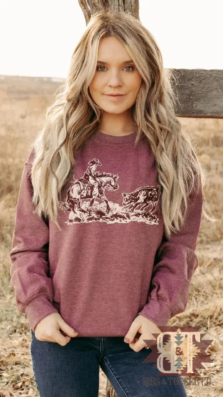 Cowboy Cutter Pullover Sweater Fleece Sweater Nylon Polyester