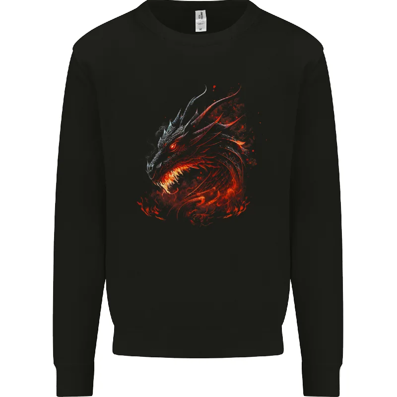 A Fierce Dragon Fantasy Art Mens Sweatshirt Jumper Hoodie with Button Classic Timeless A Fierce Dragon Fantasy Art Mens Sweatshirt Jumper Hoodie with Button Classic Timeless