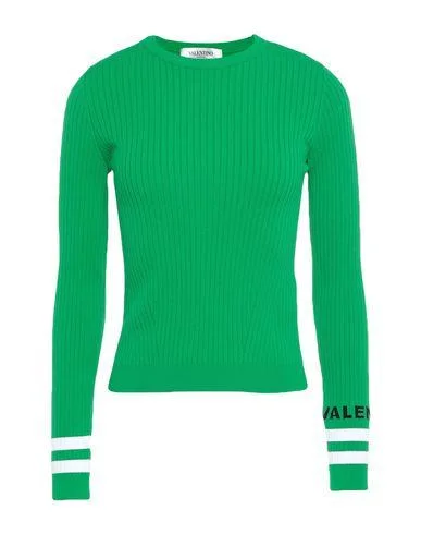 Valentino Women Jumper Green S INT Zippered Buttoned Snapped
