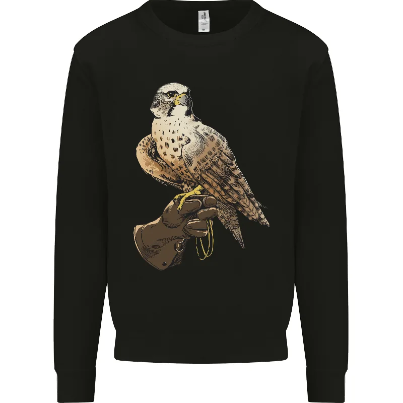 A Falcon Falconry Mens Sweatshirt Jumper Hoodie with Button Classic Timeless
