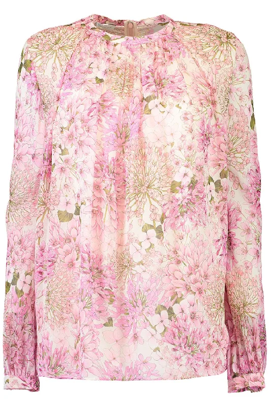 Printed Blouse Delicate Pleat Blouse