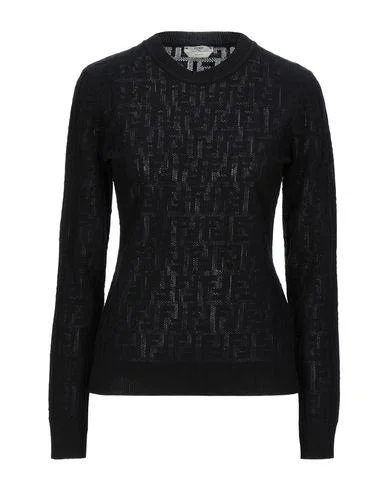 Fendi Women Jumper Black 8 UK Chenille Brocade Lace