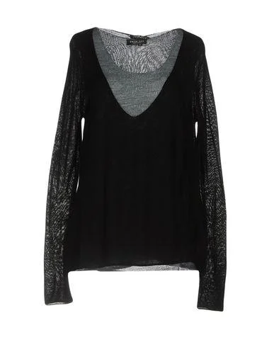 Twinset Women Jumper Black XS INT Wool Sweater Cotton Sweater Cashmere Sweater