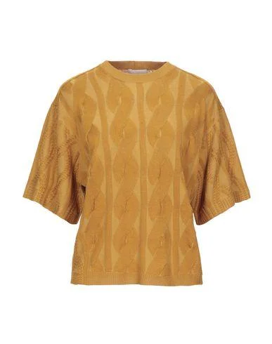 Chloé Women Jumper Ochre XS INT Hooded Caped Shawl Collar