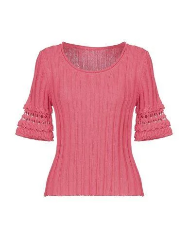 Blumarine Women Jumper Coral 12 UK Cotton Fabric Linen Fabric Terry Fabric