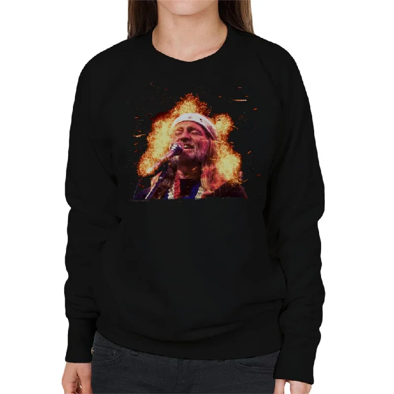 TV Times Country And Western Singer Willie Nelson Women's Sweatshirt Hoodie with Hem Applique Textured Unique TV Times Country And Western Singer Willie Nelson Women's Sweatshirt Hoodie with Hem Applique Textured Unique
