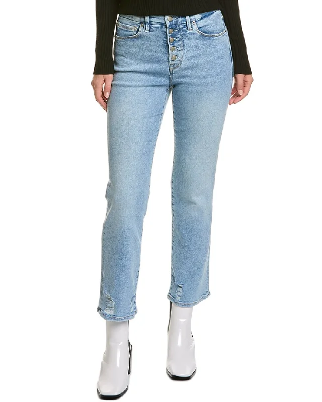 GOOD AMERICAN Good Legs Indigo Straight Jean Chic Faded Blue Jeans