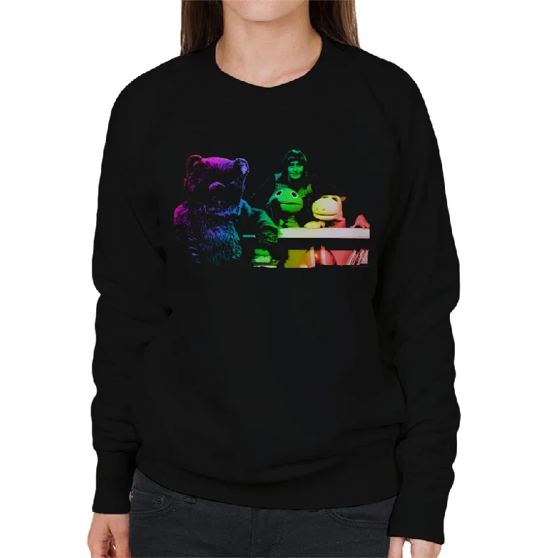 TV Times Rainbow Cast 1975 Women's Sweatshirt Hoodie with Double Zipper Versatile Adjustable TV Times Rainbow Cast 1975 Women's Sweatshirt Hoodie with Double Zipper Versatile Adjustable