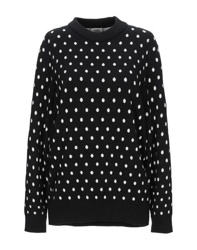 Celine Women Jumper Black M INT Plaid Sweater Polka Dot Checkered