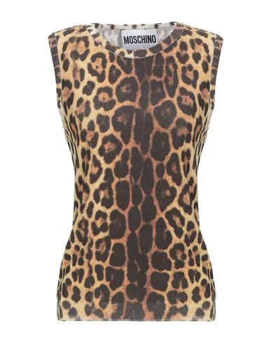 Moschino Women Jumper Sand 10 UK Chenille Blend Fleece Blend Nylon Blend