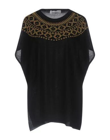 Valentino Women Jumper Black XS INT Real Fur Shearling Chenille