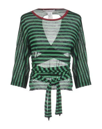 Philosophy Di Lorenzo Serafini Women Jumper Green 8 UK Silk Blend Satin Velvet