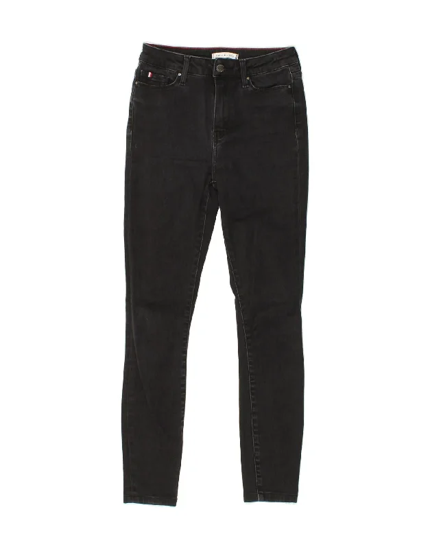 TOMMY HILFIGER Womens Skinny Jeans W25 L32  Black Cotton Trendy Skinny Fit Jeans