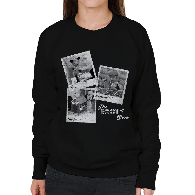 Sooty Retro 1950's Photo Montage Women's Sweatshirt Hoodie with Camouflage Military Edgy