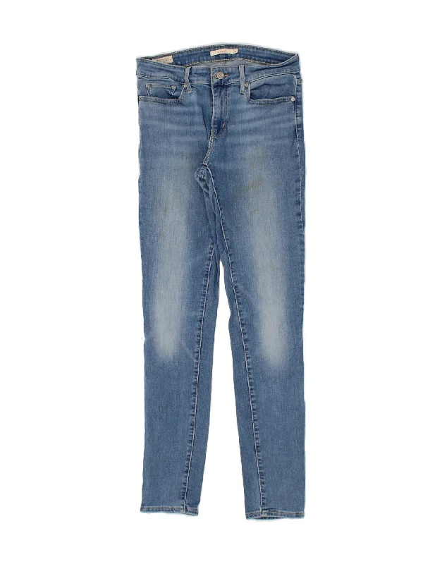 LEVI'S Womens 711 Skinny Jeans W28 L32 Blue Cotton Comfortable Stretch Fit Jeans