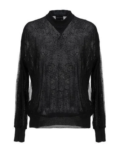 Giorgio Armani Women Jumper Black 10 UK Front Pockets Side Pockets Patch Pockets