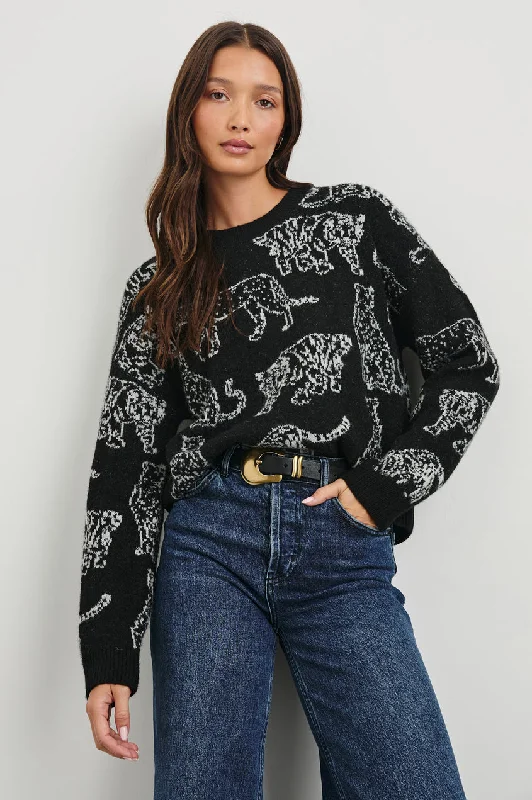 Rails Perci Sweater in Charcoal Cats Satin Fabric Silk Fabric Chiffon Fabric