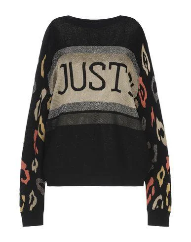 Just Cavalli Women Jumper Black M INT Satin Fabric Silk Fabric Chiffon Fabric