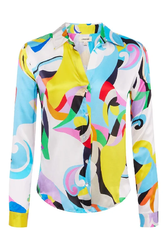 Tyler Blouse - Small Multi Kaleidoscope Casual Relaxed Fit Blouse