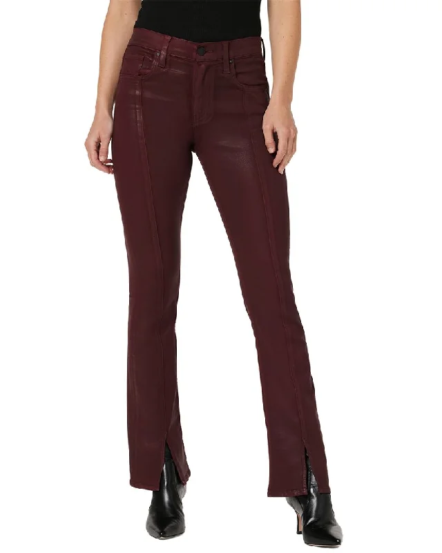 HUDSON Jeans Barbara Coated Bordeaux Bootcut Jean Comfortable Straight-Legged Denim
